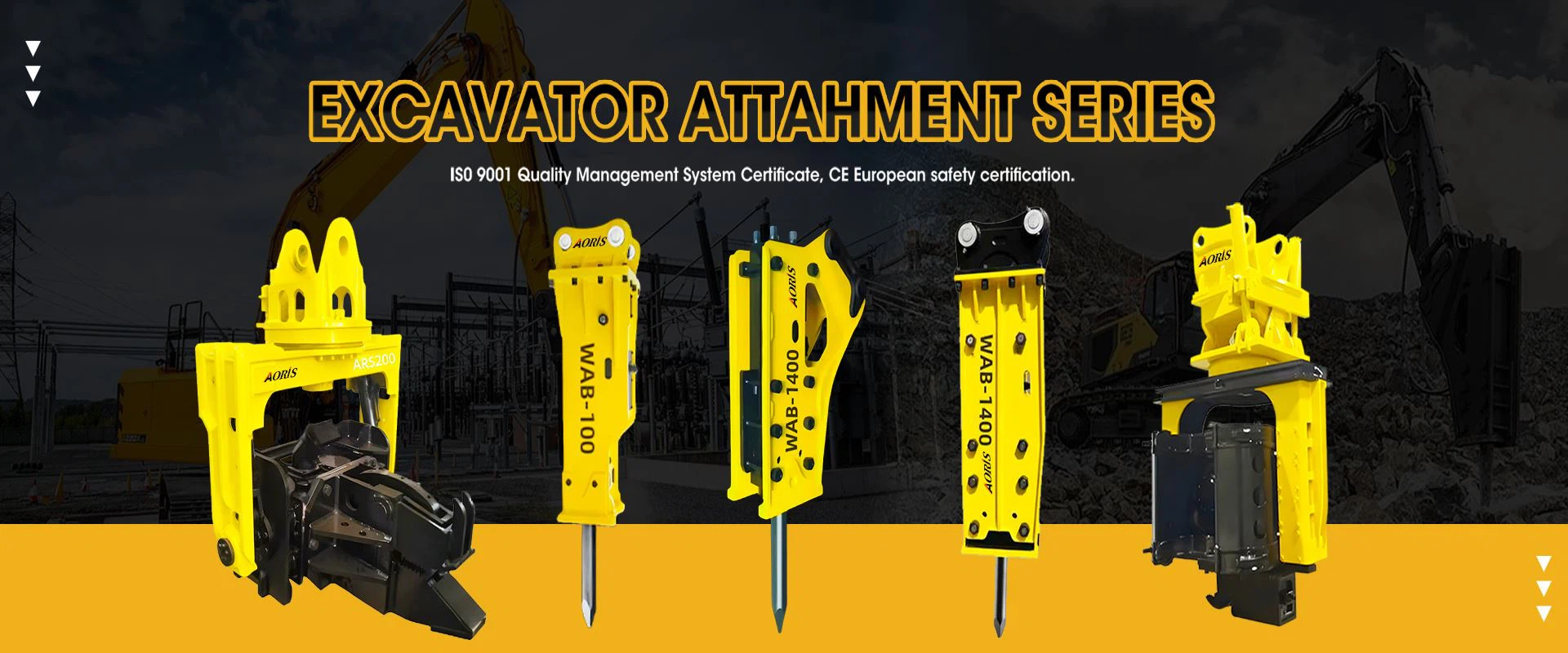 pile driver hydraulic breaker banner